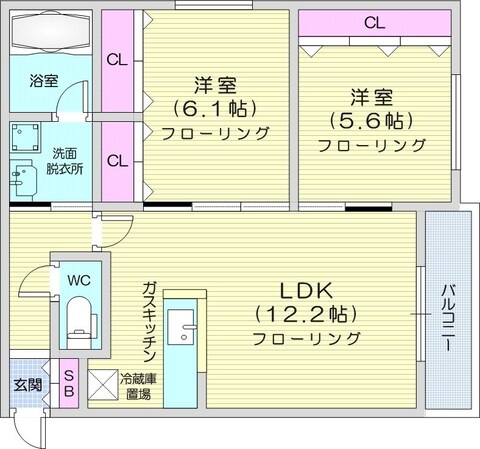 西２８丁目駅 徒歩17分 1階の物件間取画像